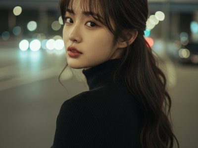 夜街回眸少女