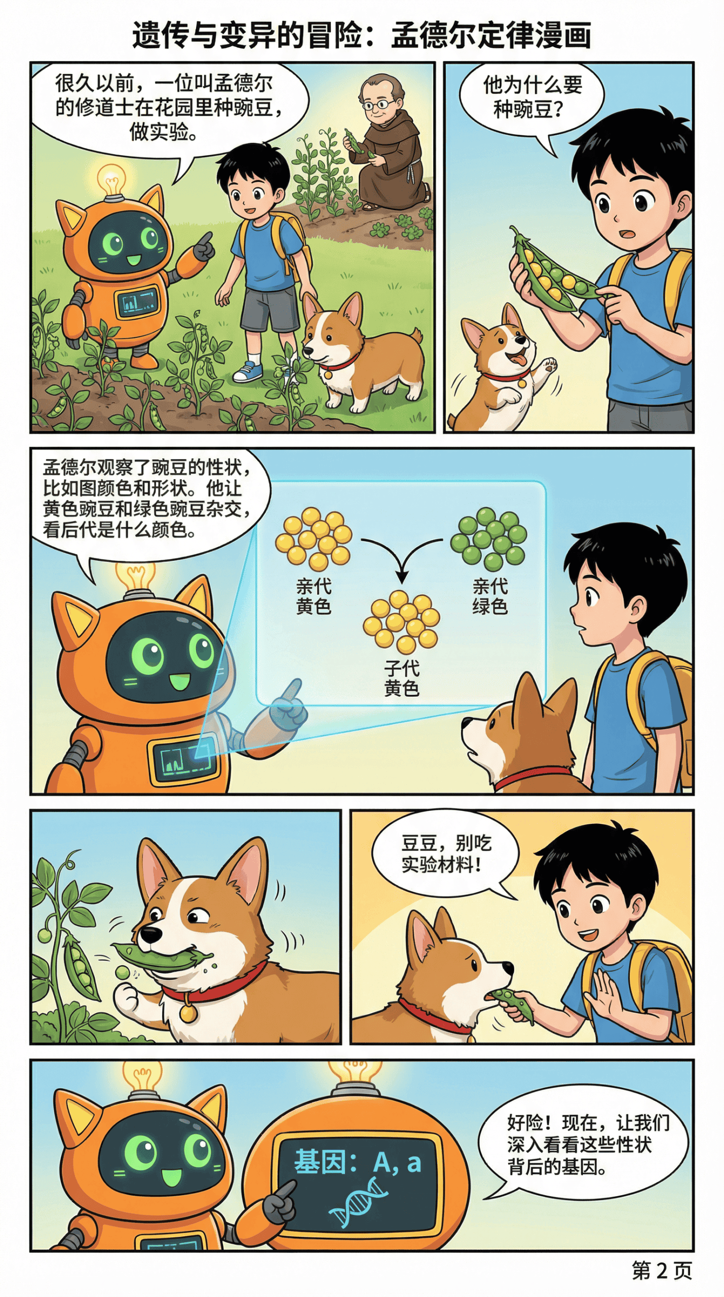 孟德尔遗传定律详解：分离定律与自由组合定律（附漫画解析） - 第 2 页