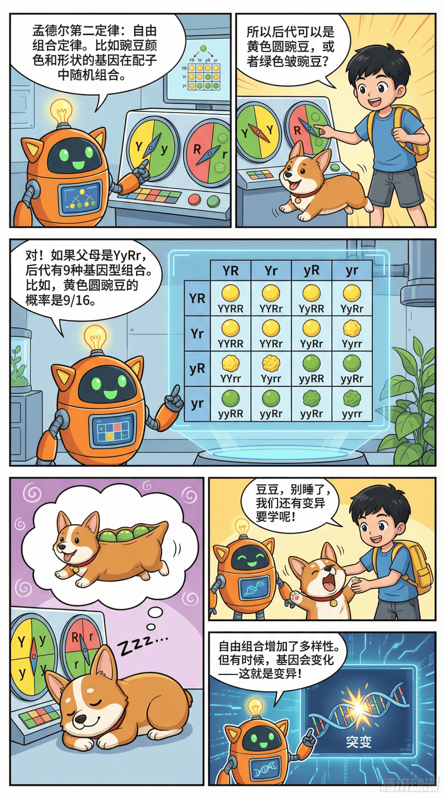 孟德尔遗传定律详解：分离定律与自由组合定律（附漫画解析） - 第 6 页