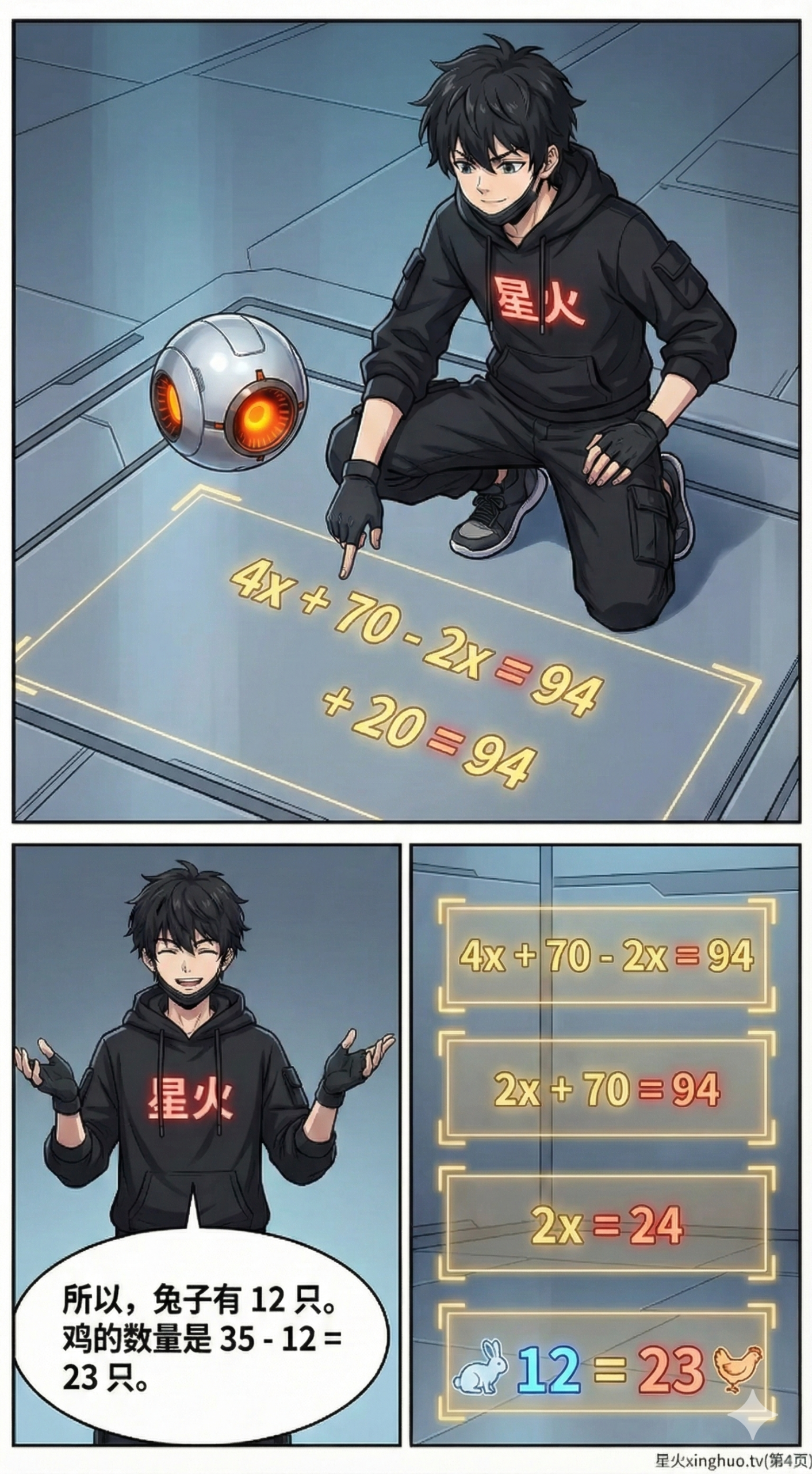 鸡兔同笼问题解法详解：二元一次方程步骤与练习题 | 数学应用题 - 第 5 页