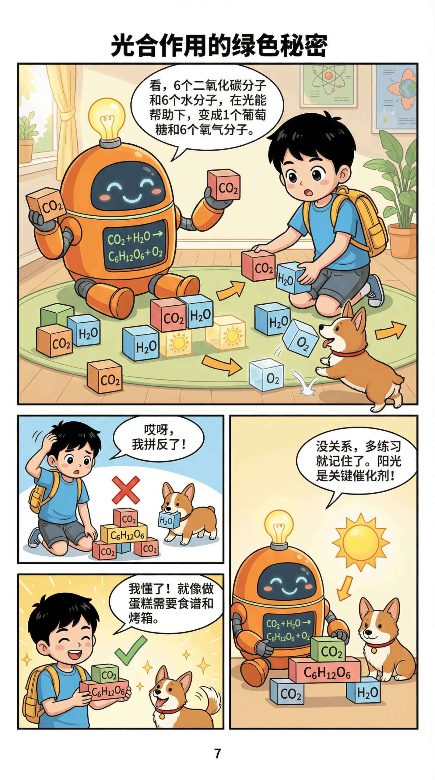 光合作用过程详解：图解叶绿素如何将阳光转化为能量 | 生物化学教学 - 第 7 页