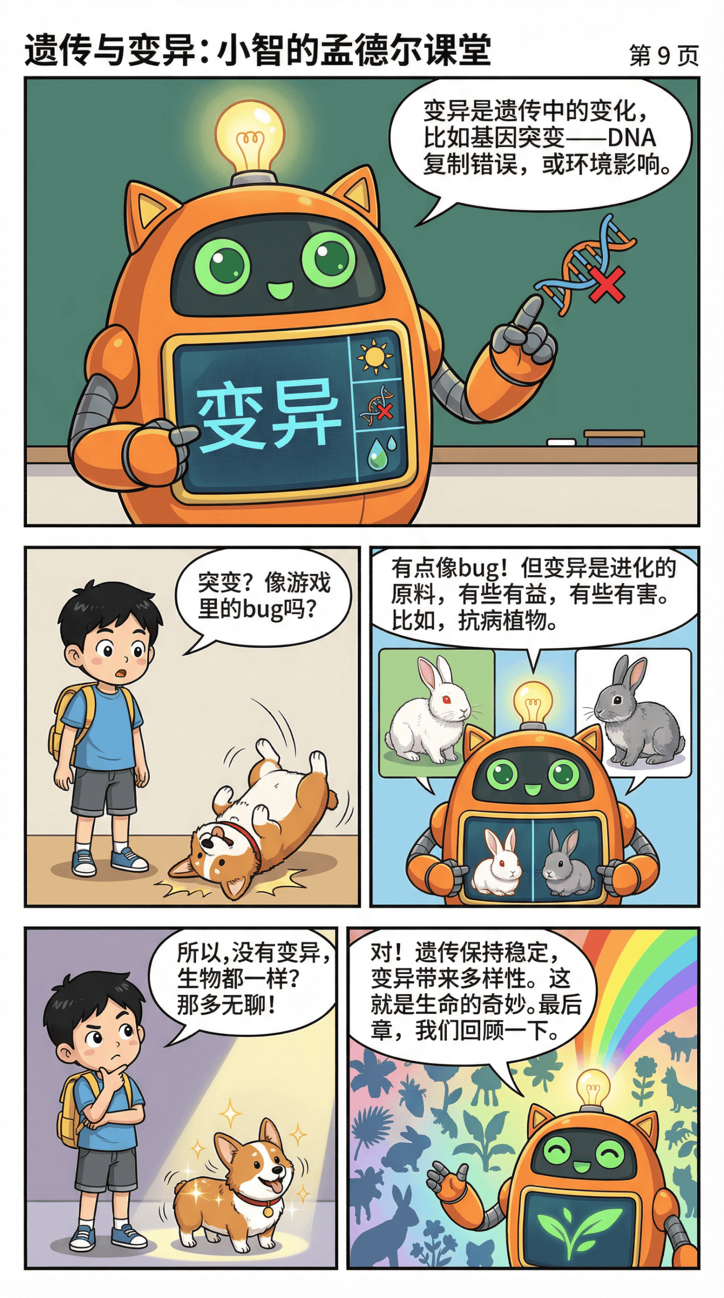 孟德尔遗传定律详解：分离定律与自由组合定律（附漫画解析） - 第 9 页