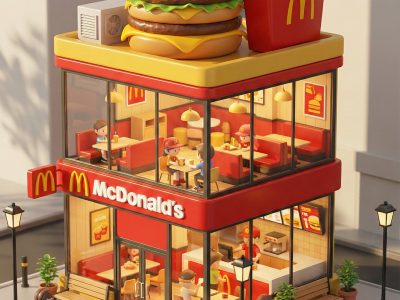 {品牌名的} 的 3D Q版微缩概念店