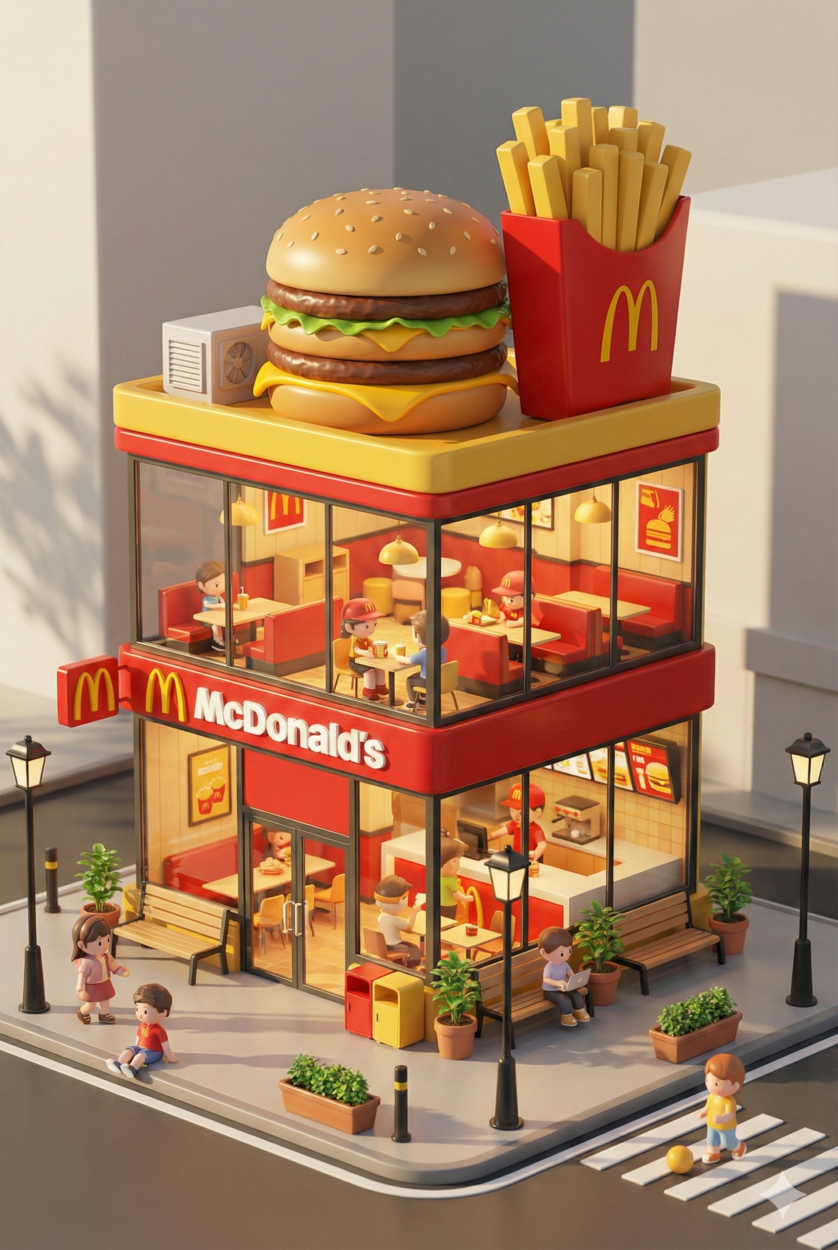 {品牌名的} 的 3D Q版微缩概念店