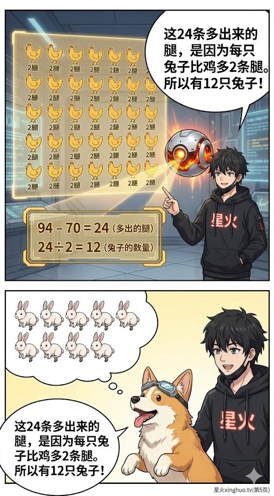 鸡兔同笼问题解法：假设法解题步骤详解与练习题 - 第 5 页