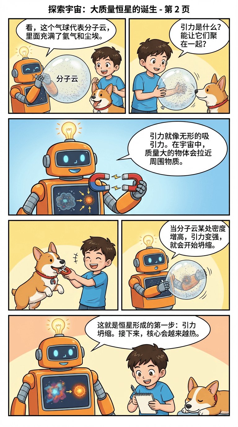大质量恒星如何形成？漫画图解天体物理过程详解 | 前沿物理教学 - 第 2 页