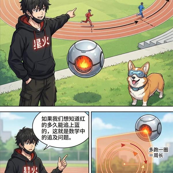 环形跑道同向追及问题详解：核心公式、解题步骤与例题解析