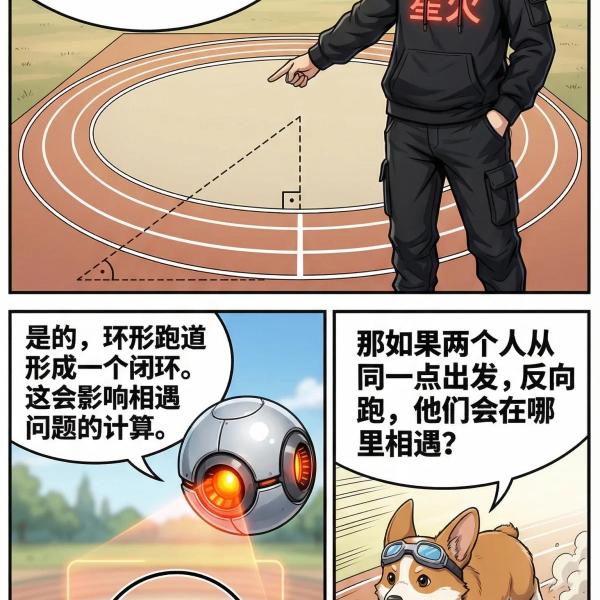 环形跑道相向相遇问题详解：核心公式、解题步骤与例题（小学数学应用题）