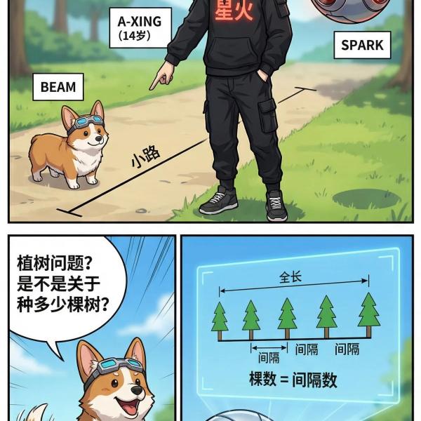 植树问题详解：一端种一端不种 | 核心公式与例题解析