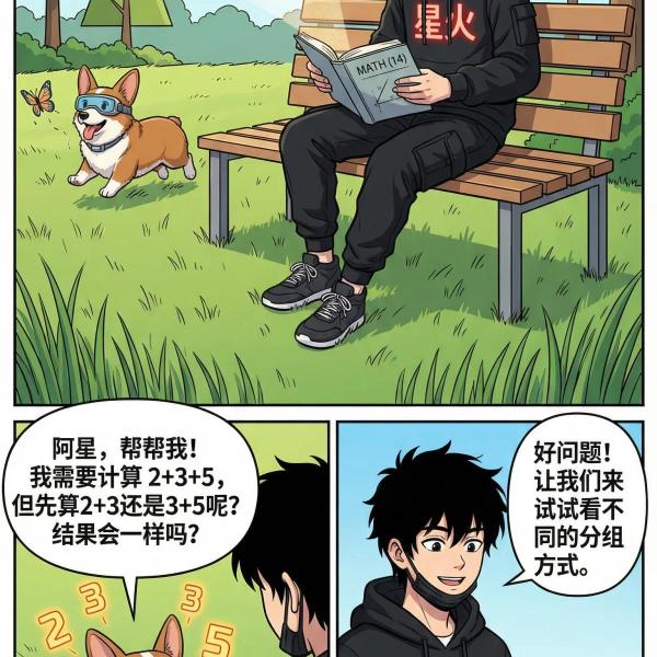 加法结合律详解：小学数学运算定律（附练习题与漫画图解）