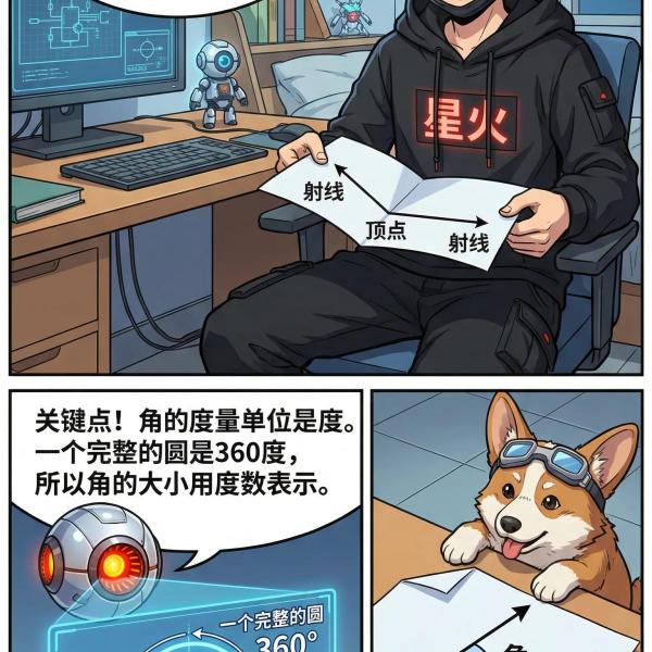 锐角直角钝角平角周角详解：角度分类、定义与练习题 | 数学几何基础