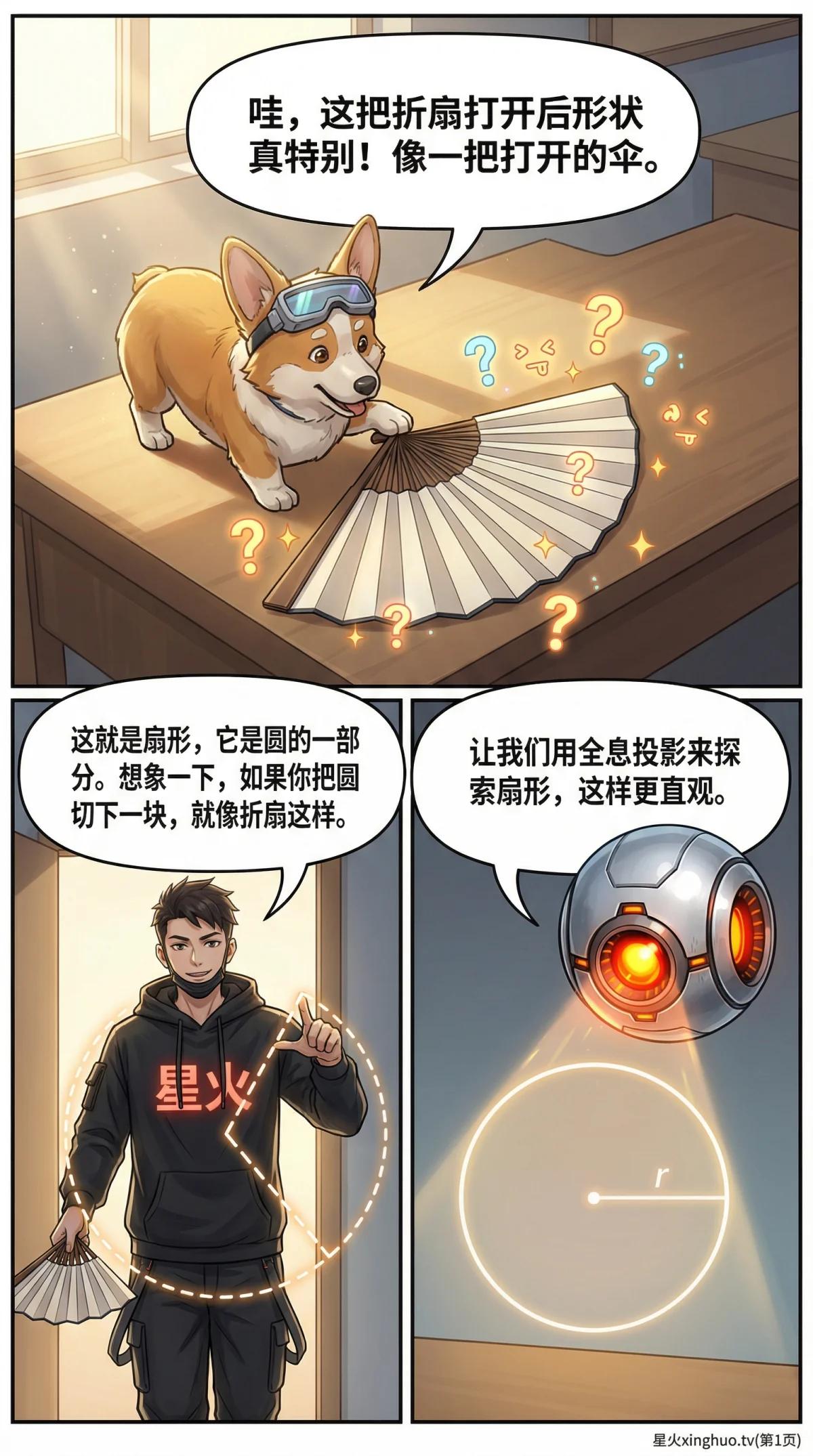 扇形认识详解：圆心角、弧长与面积公式全解析 | 数学几何教学