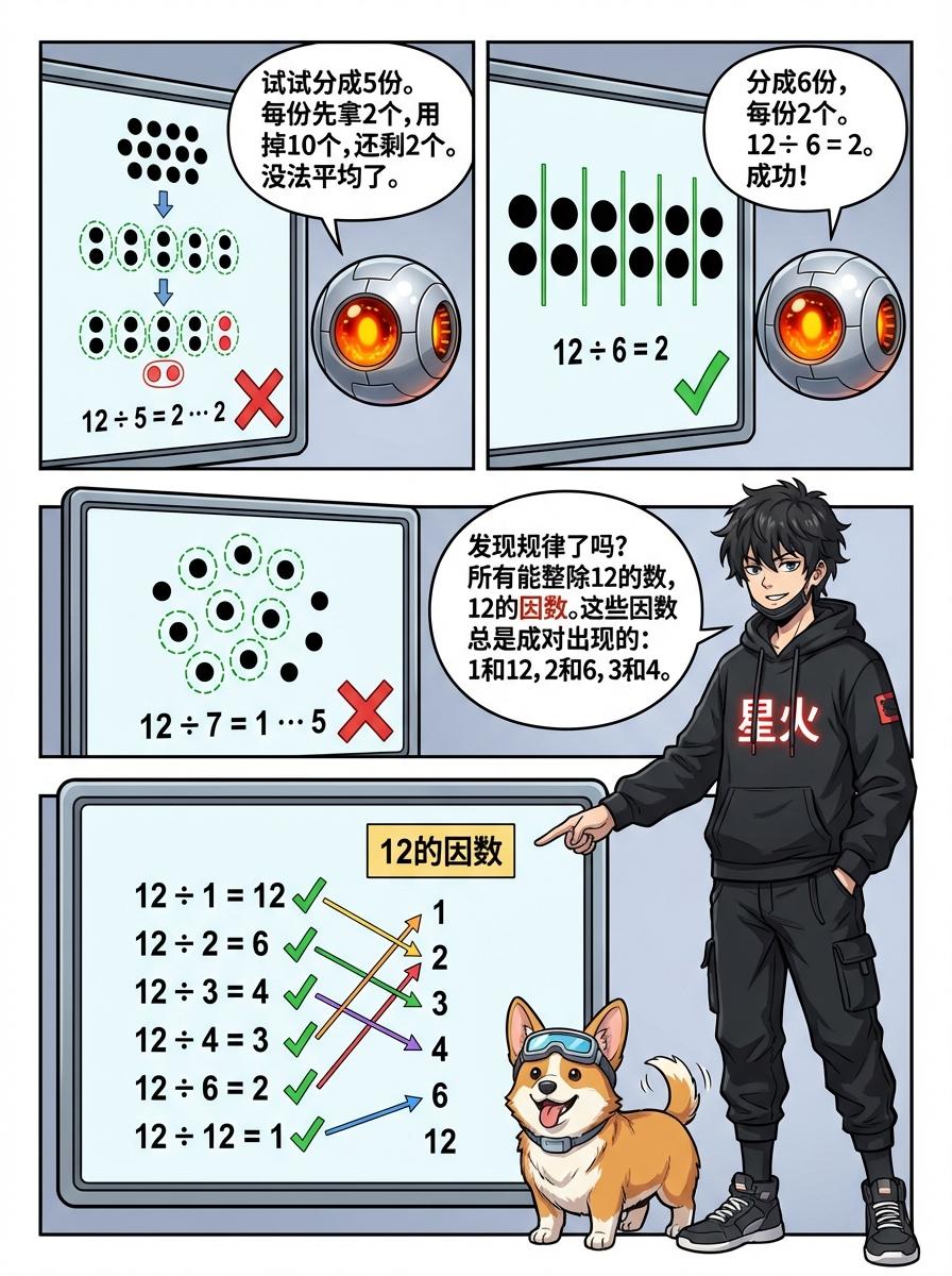 倍数与因数详解：概念、漫画教学与练习题 | 小学数学 - 第 6 页