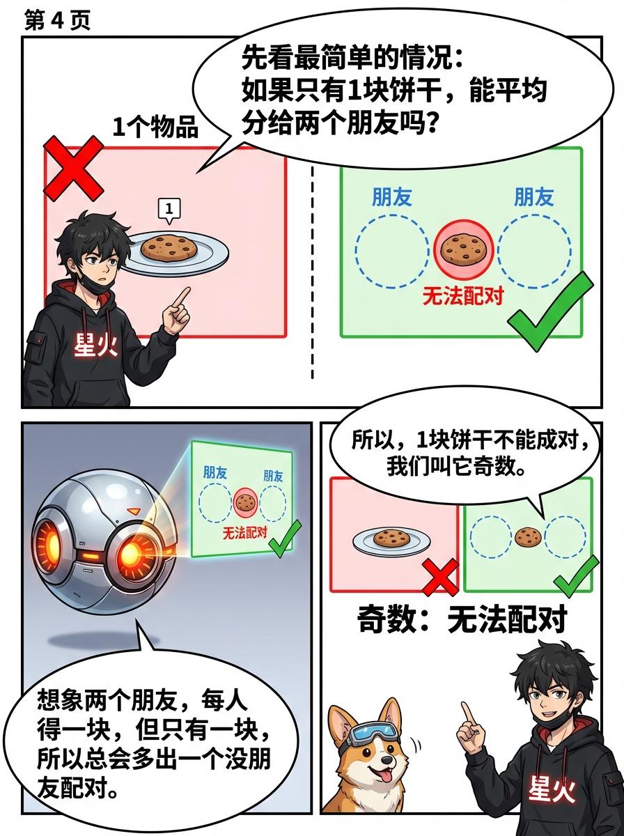 奇数与偶数的定义、配对概念详解 | 小学数学漫画教学 - 第 4 页
