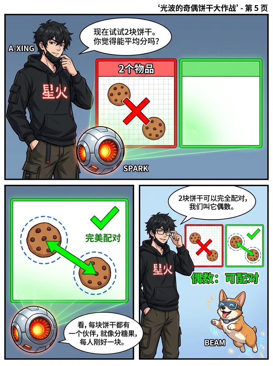 奇数与偶数的定义、配对概念详解 | 小学数学漫画教学 - 第 5 页