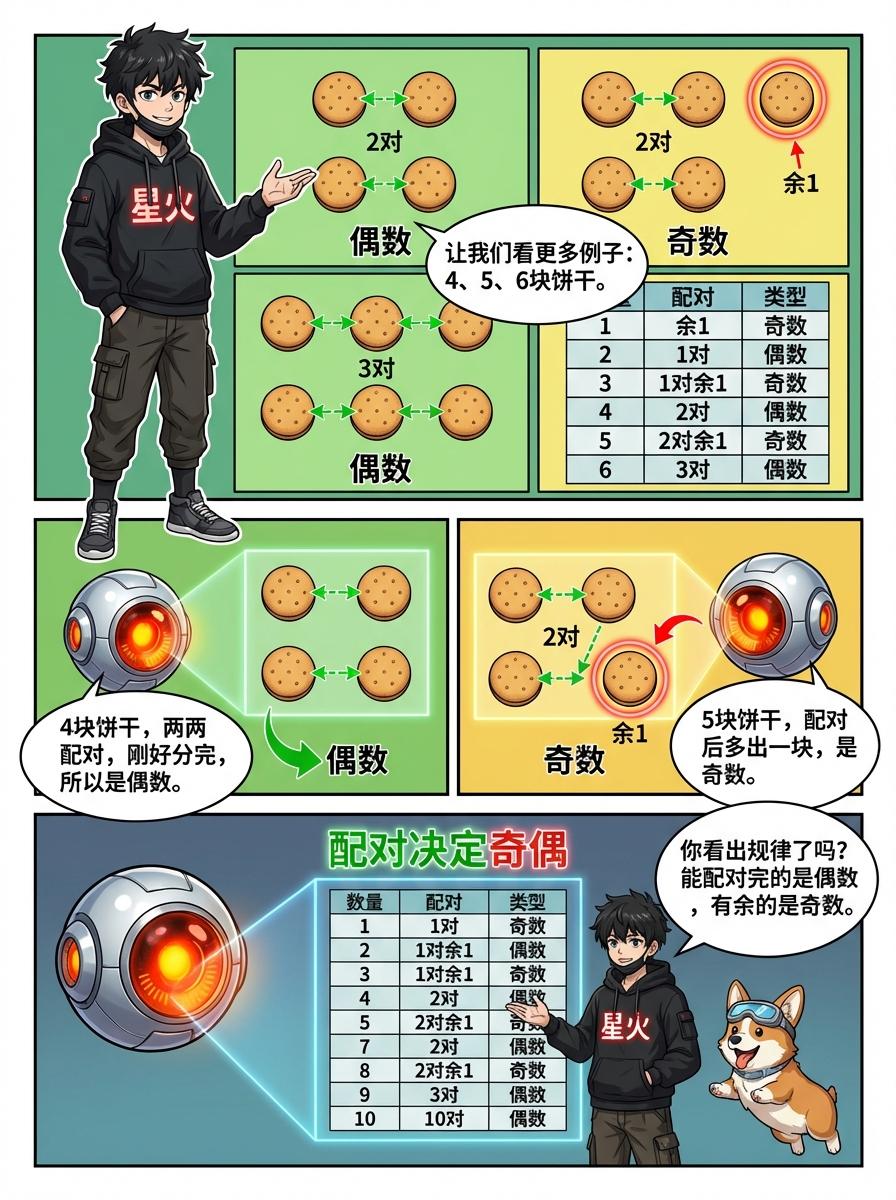 奇数与偶数的定义、配对概念详解 | 小学数学漫画教学 - 第 7 页