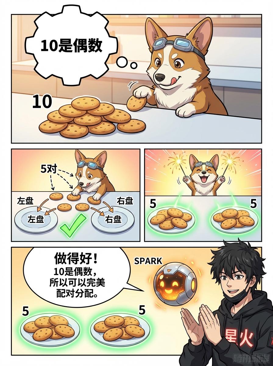 奇数与偶数的定义、配对概念详解 | 小学数学漫画教学 - 第 10 页