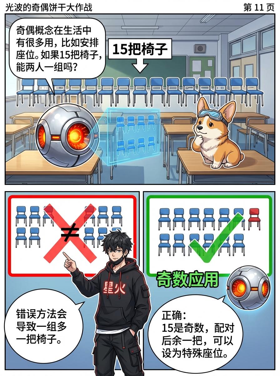 奇数与偶数的定义、配对概念详解 | 小学数学漫画教学 - 第 11 页