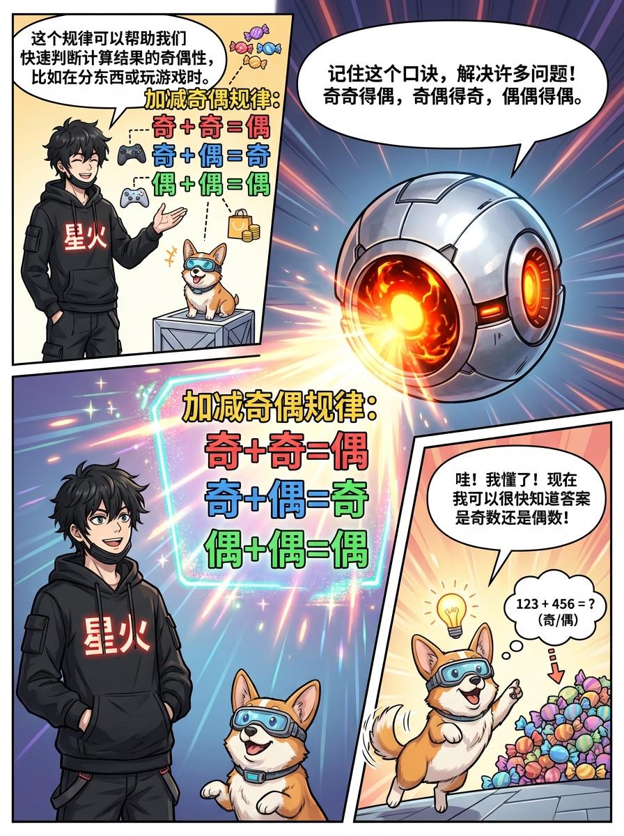 加减运算奇偶规律详解(同奇异偶)-小学数学漫画教学 - 第 10 页