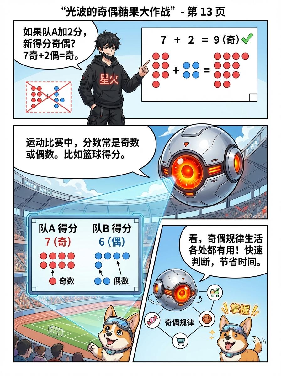 加减运算奇偶规律详解(同奇异偶)-小学数学漫画教学 - 第 13 页