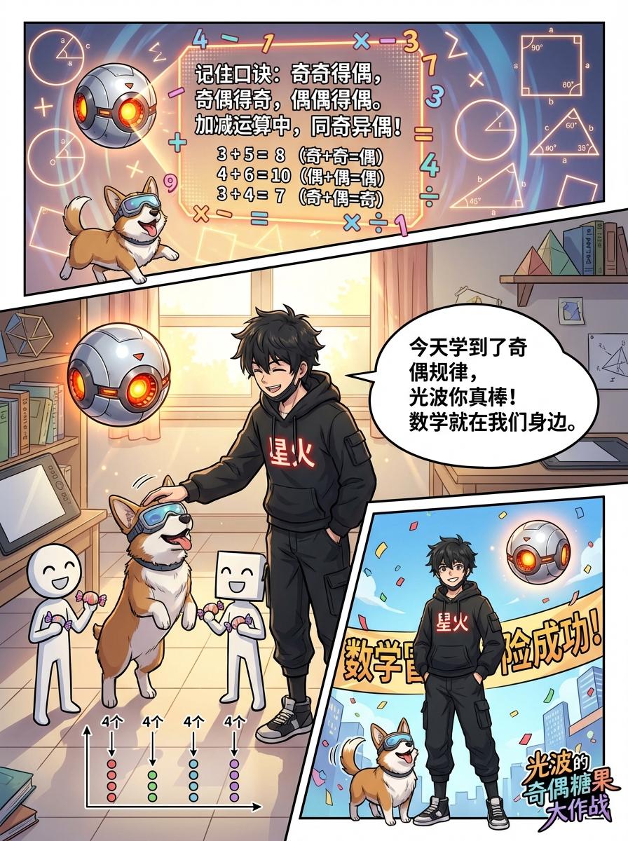 加减运算奇偶规律详解(同奇异偶)-小学数学漫画教学 - 第 14 页