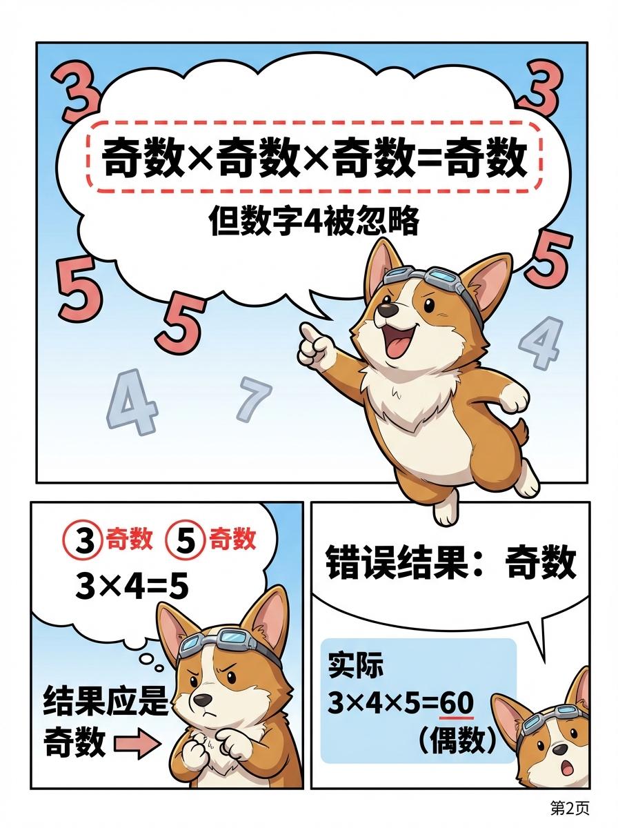 乘法奇偶规律详解：有偶则偶 | 小学数学漫画教学 - 第 2 页