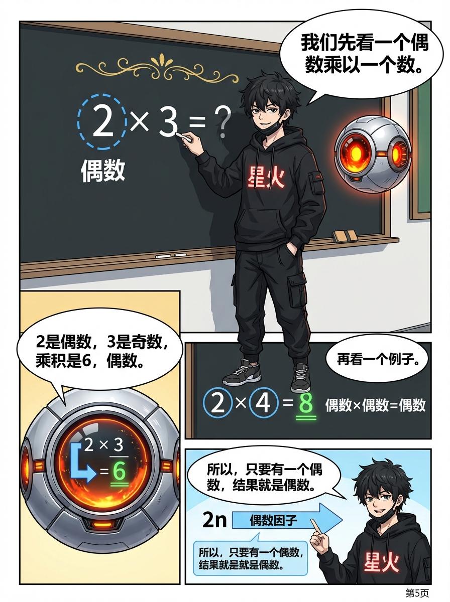 乘法奇偶规律详解：有偶则偶 | 小学数学漫画教学 - 第 5 页