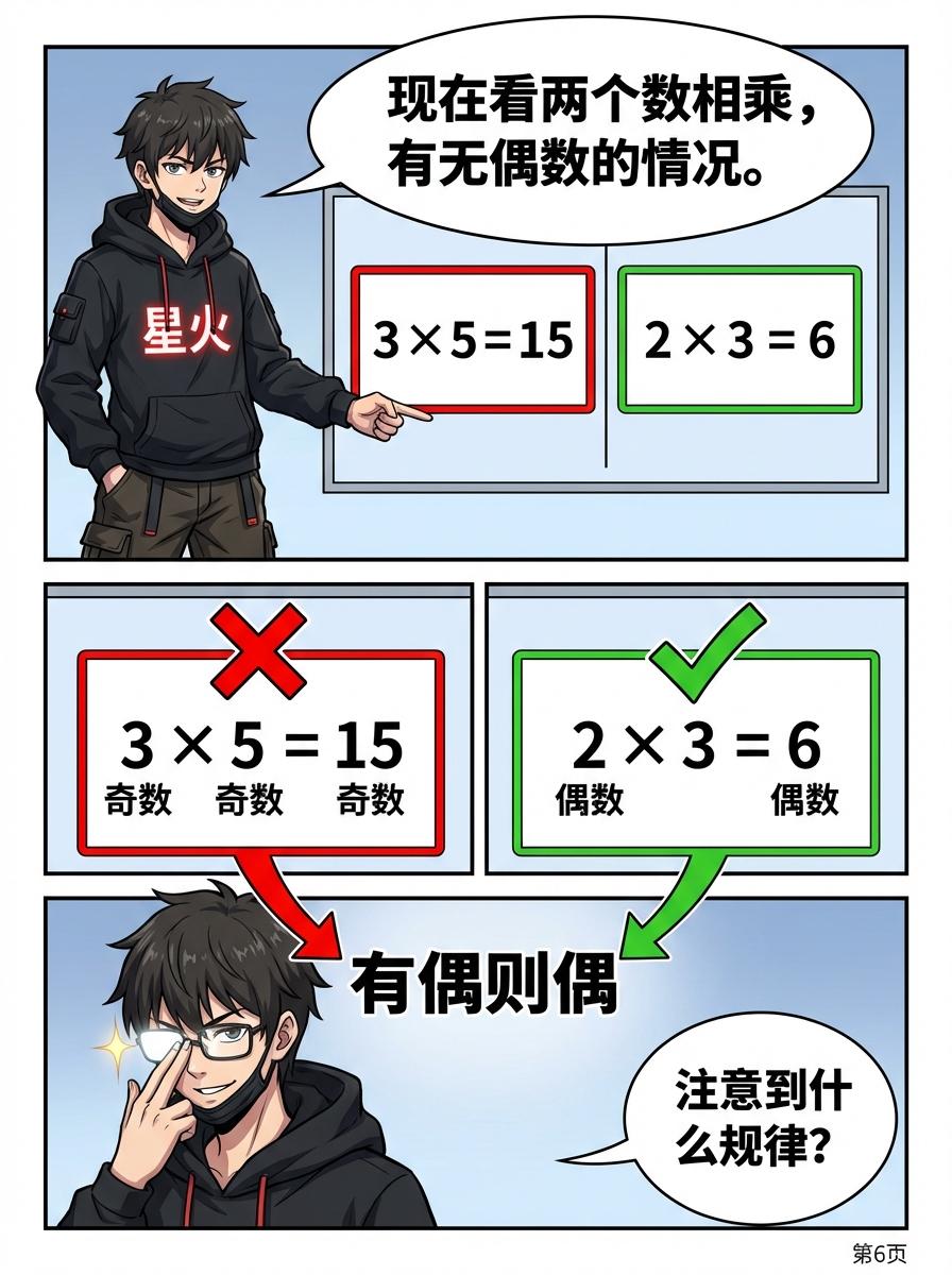 乘法奇偶规律详解：有偶则偶 | 小学数学漫画教学 - 第 6 页