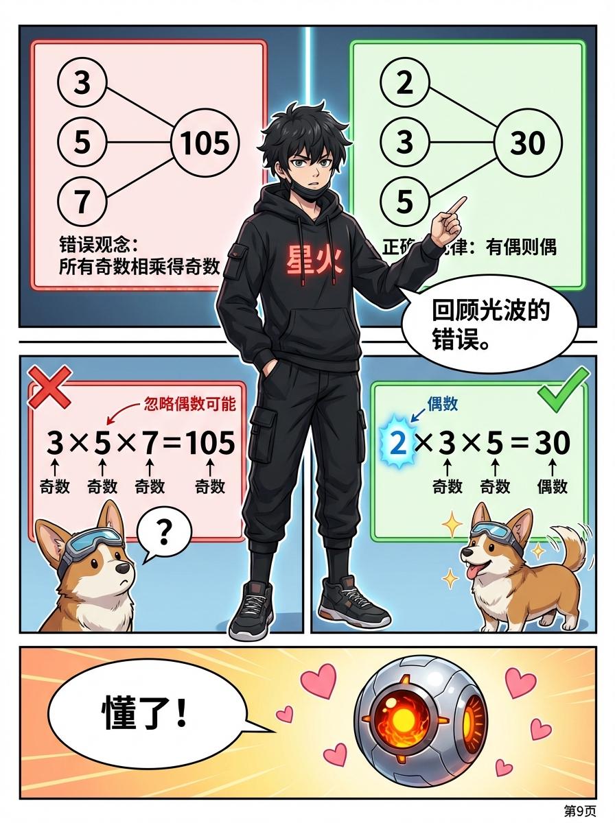 乘法奇偶规律详解：有偶则偶 | 小学数学漫画教学 - 第 9 页