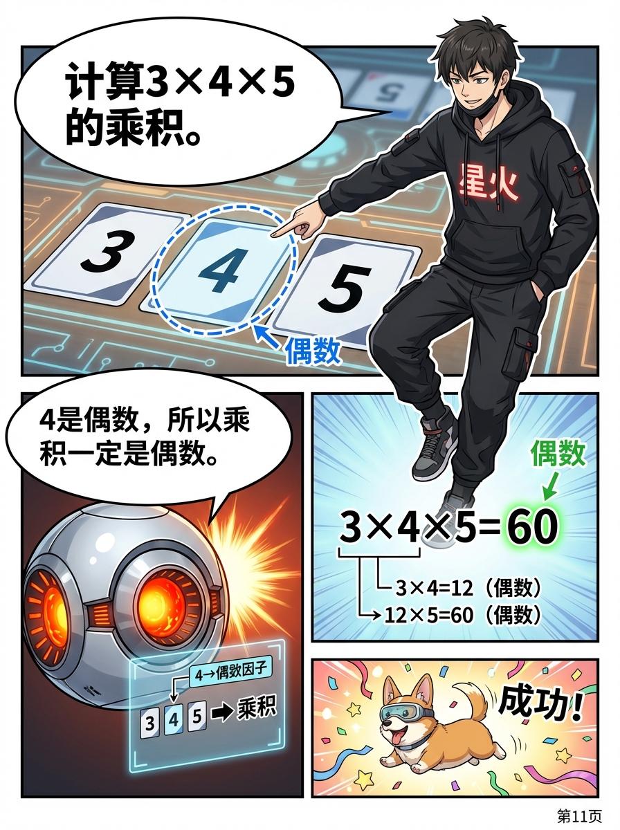 乘法奇偶规律详解：有偶则偶 | 小学数学漫画教学 - 第 11 页