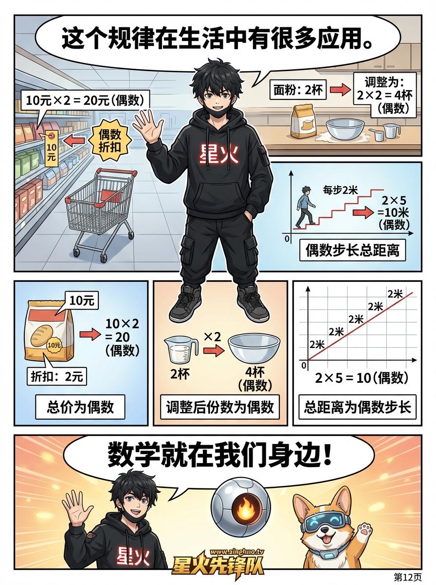 乘法奇偶规律详解：有偶则偶 | 小学数学漫画教学 - 第 12 页