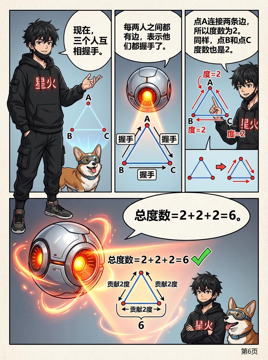 握手问题与图论初步详解：概念、公式与漫画教学 - 第 6 页