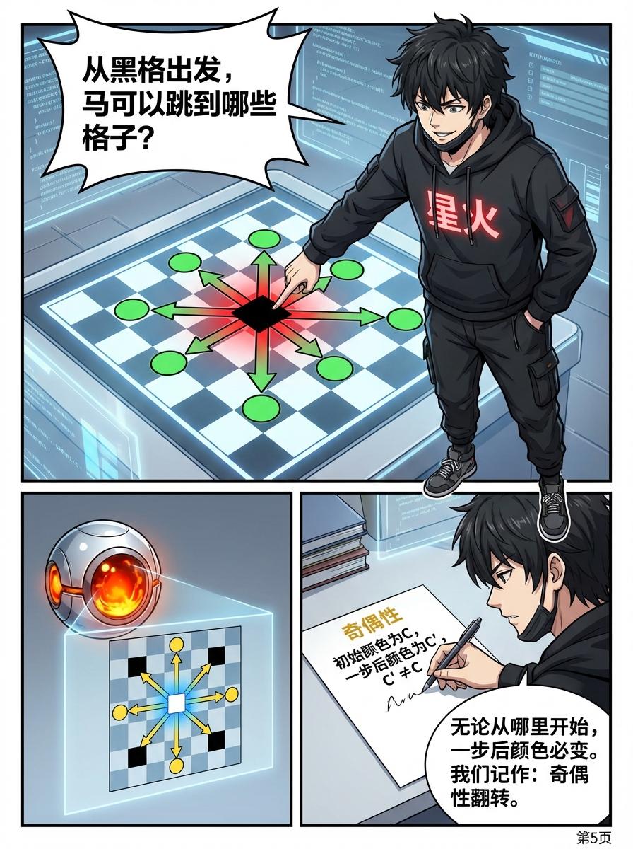 染色问题与黑白格分析详解：原理、例题与漫画教学 - 第 5 页