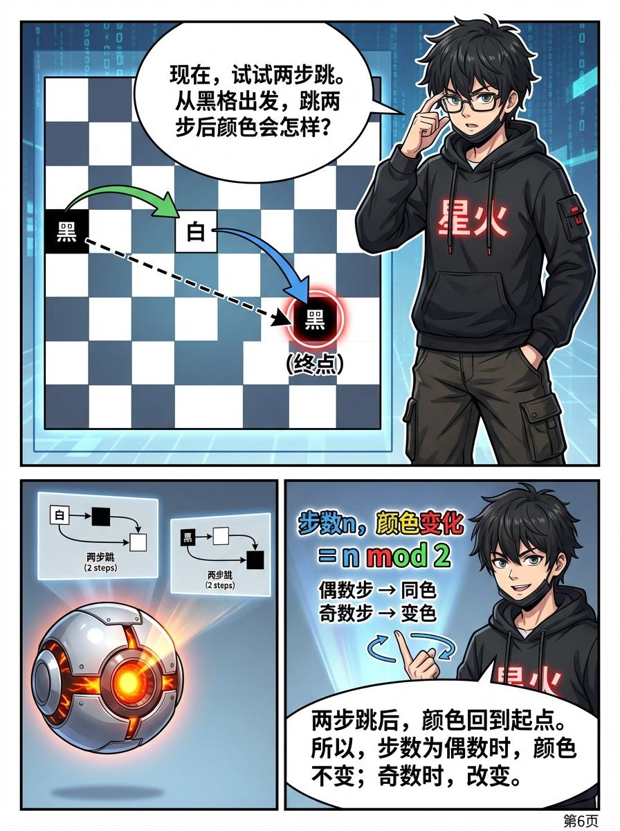 染色问题与黑白格分析详解：原理、例题与漫画教学 - 第 6 页