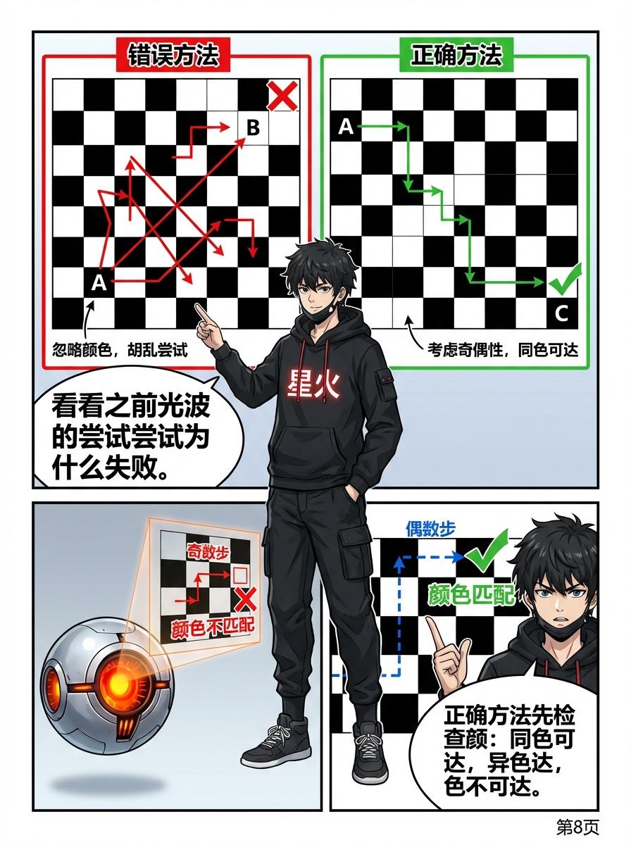 染色问题与黑白格分析详解：原理、例题与漫画教学 - 第 8 页