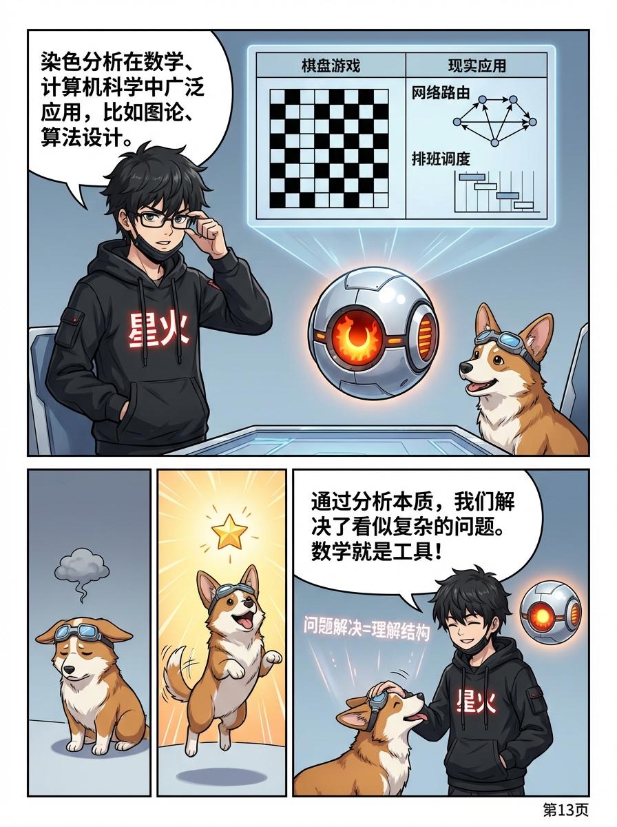 染色问题与黑白格分析详解：原理、例题与漫画教学 - 第 13 页