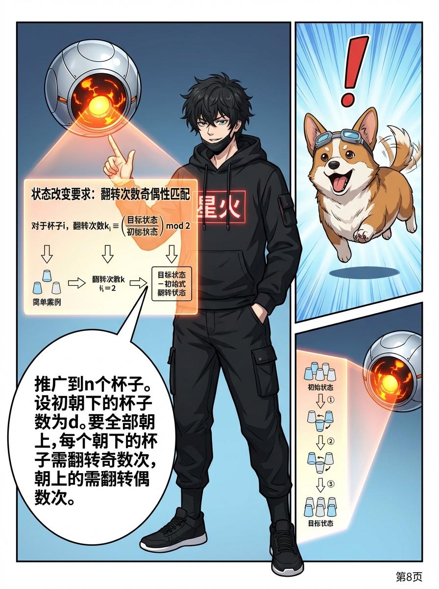 翻杯子/开灯问题详解：奇偶性原理、解题步骤与思维训练 - 第 8 页