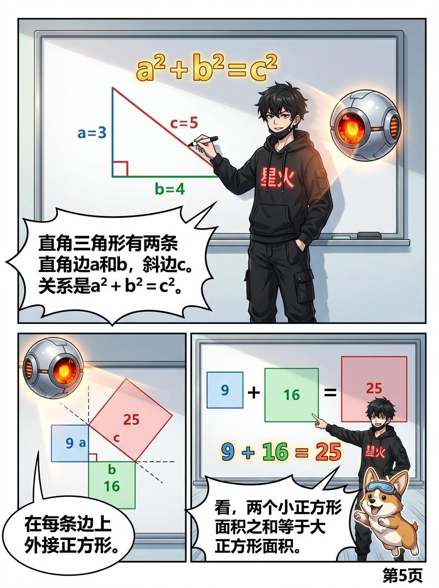 勾股定理推导详解：几何证明与公式解析 | 初中数学核心知识点 - 第 5 页
