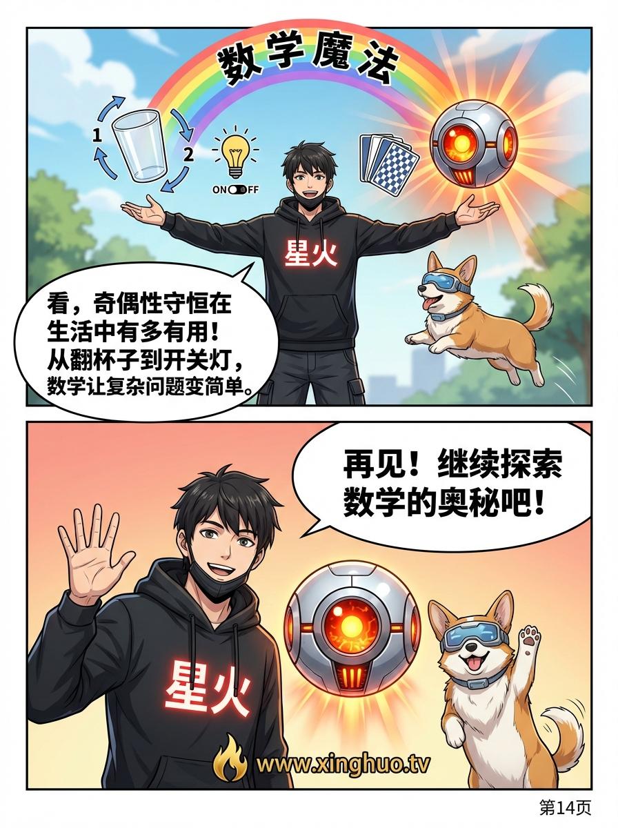 翻杯子/开灯问题详解：奇偶性原理、解题步骤与思维训练 - 第 14 页