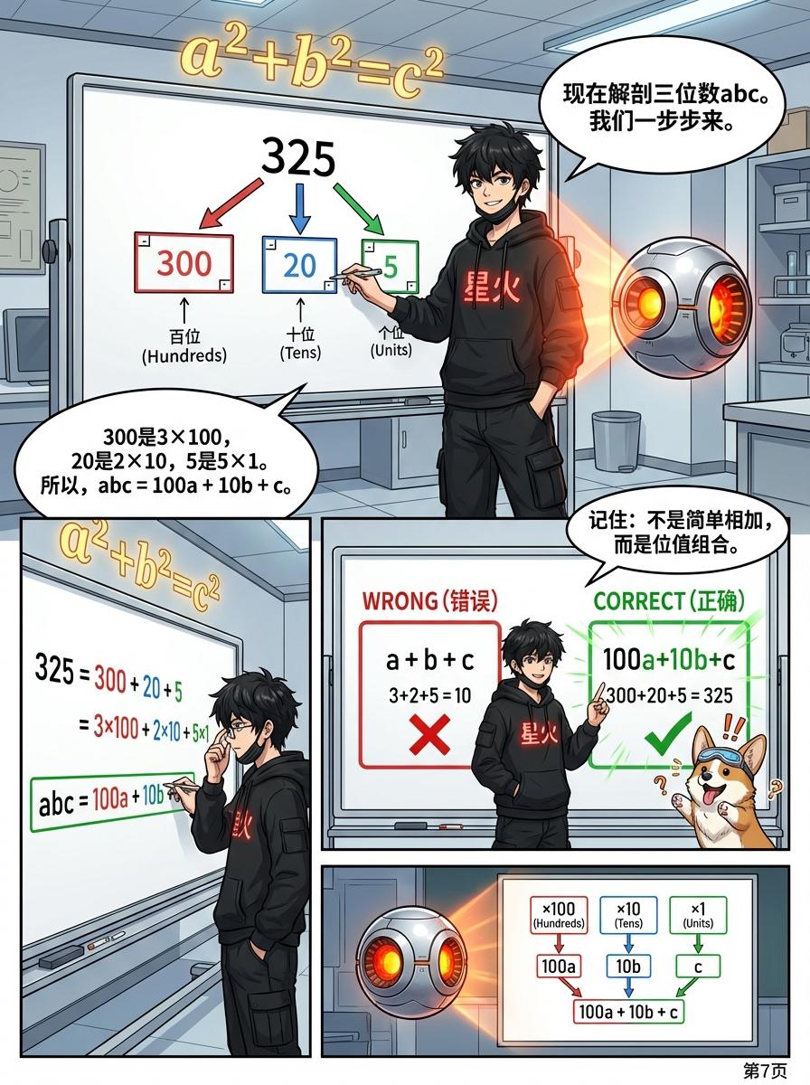 三位数展开式abc=100a+10b+c详解：概念、例题与练习题 - 第 7 页