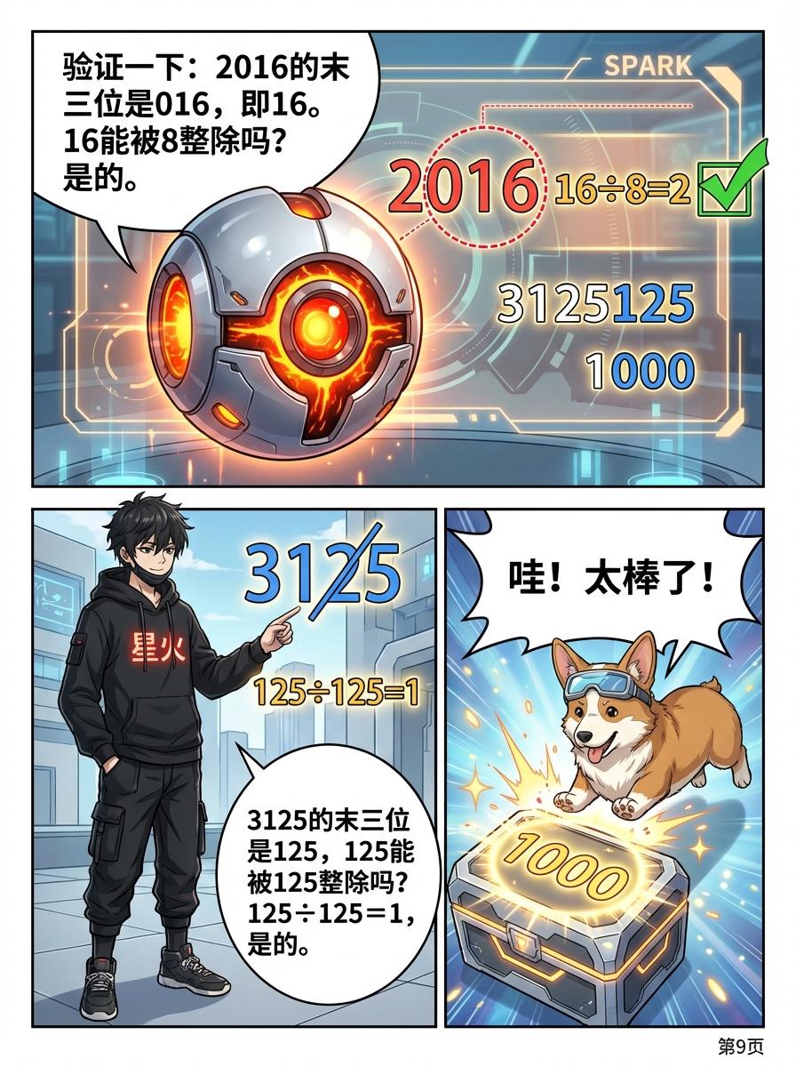 8和125的整除特征详解：判断方法与规则总结 | 小学数学 - 第 9 页