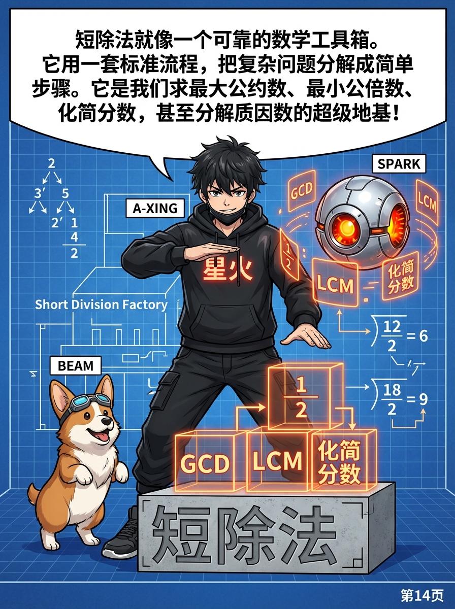 短除法详解：规范步骤、技巧与练习题 | 小学数学计算 - 第 14 页