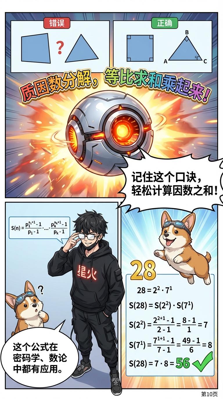 因数之和公式详解：推导过程、例题与应用 | 数学计算指南 - 第 10 页