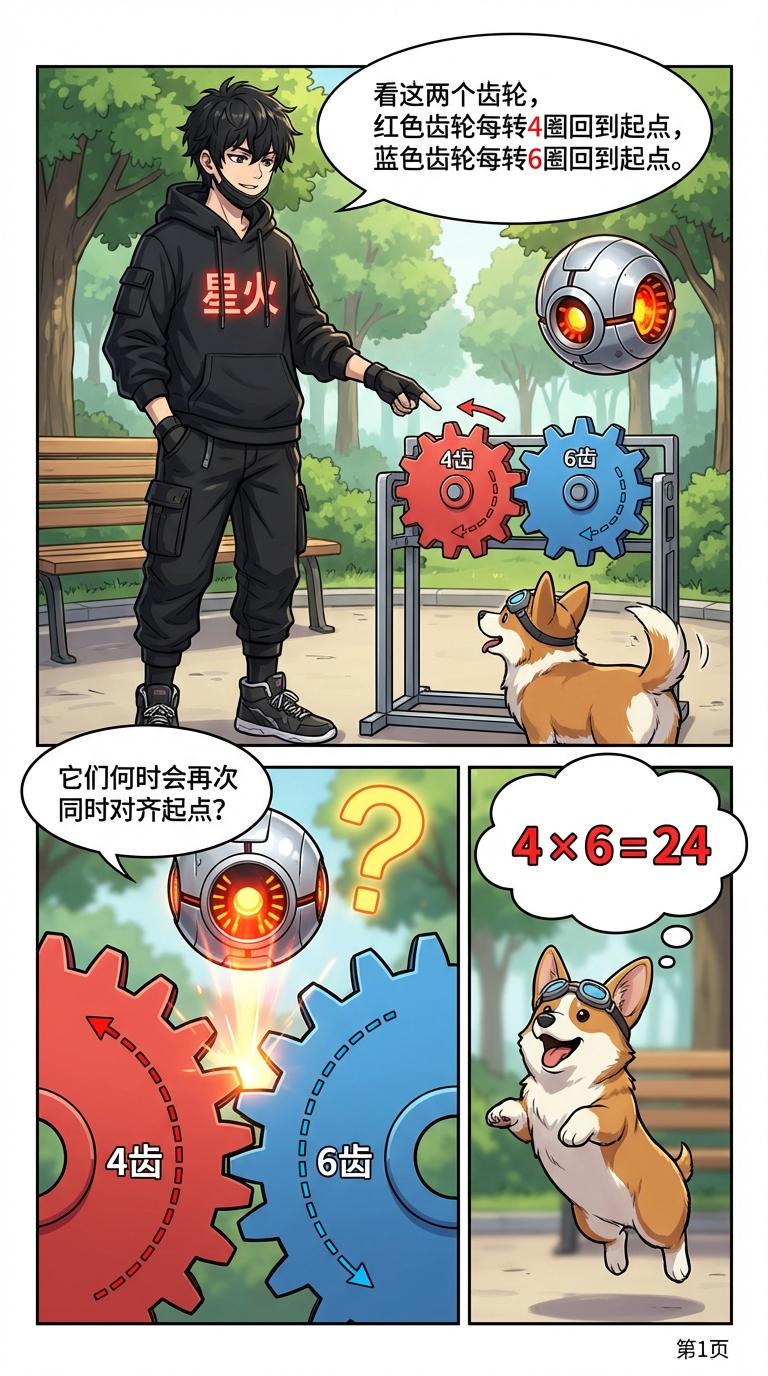 最小公倍数(LCM)详解：计算方法、练习题与漫画教学