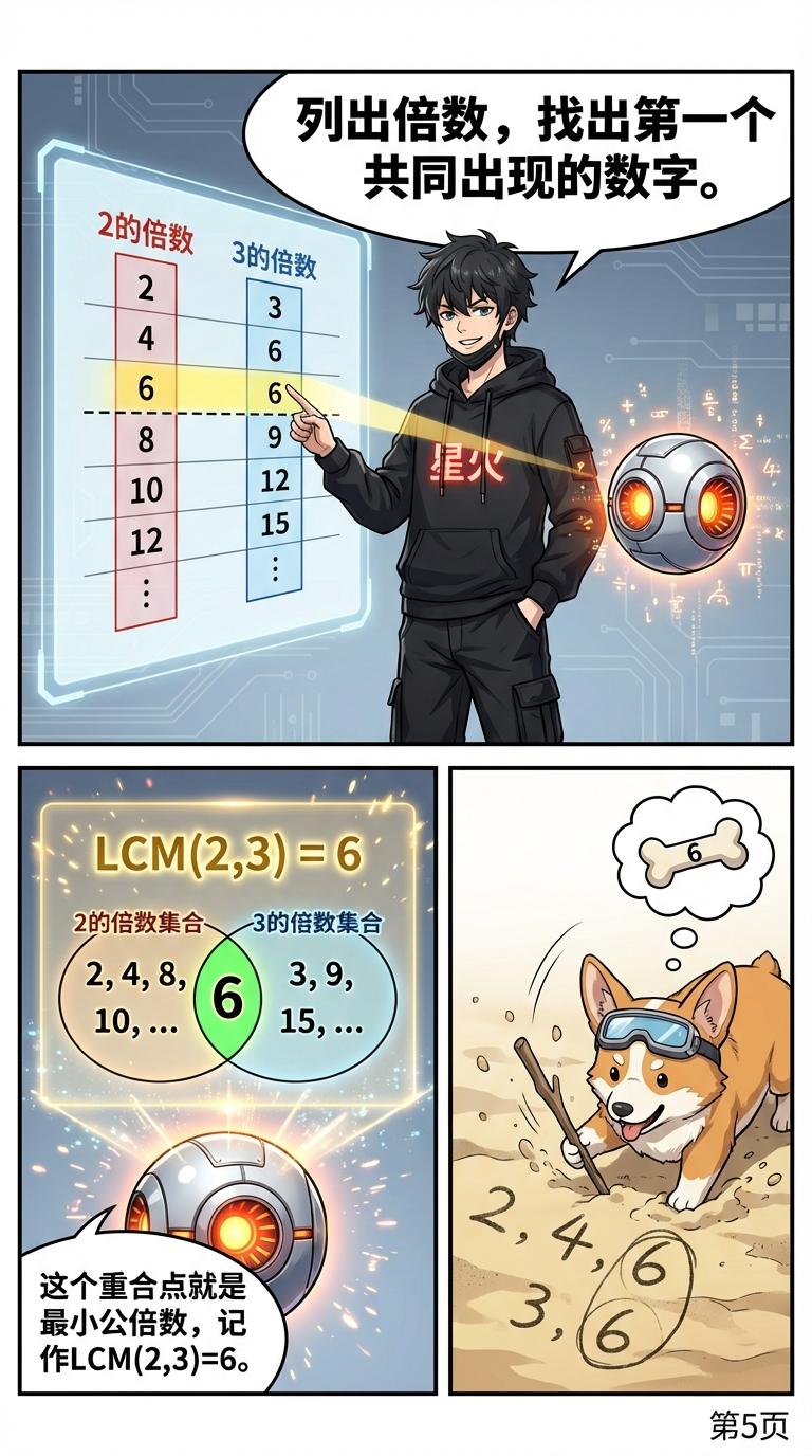 最小公倍数(LCM)详解：计算方法、练习题与漫画教学 - 第 5 页