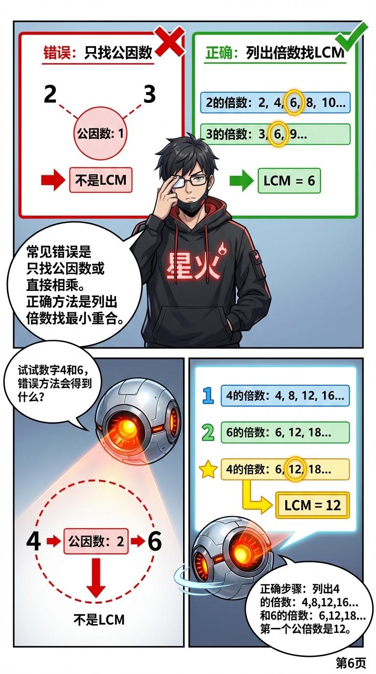 最小公倍数(LCM)详解：计算方法、练习题与漫画教学 - 第 6 页