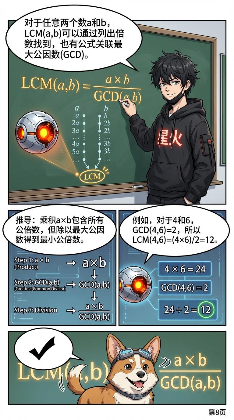 最小公倍数(LCM)详解：计算方法、练习题与漫画教学 - 第 8 页