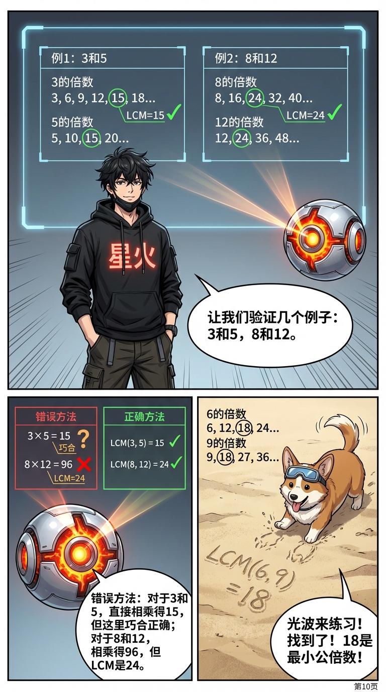 最小公倍数(LCM)详解：计算方法、练习题与漫画教学 - 第 10 页
