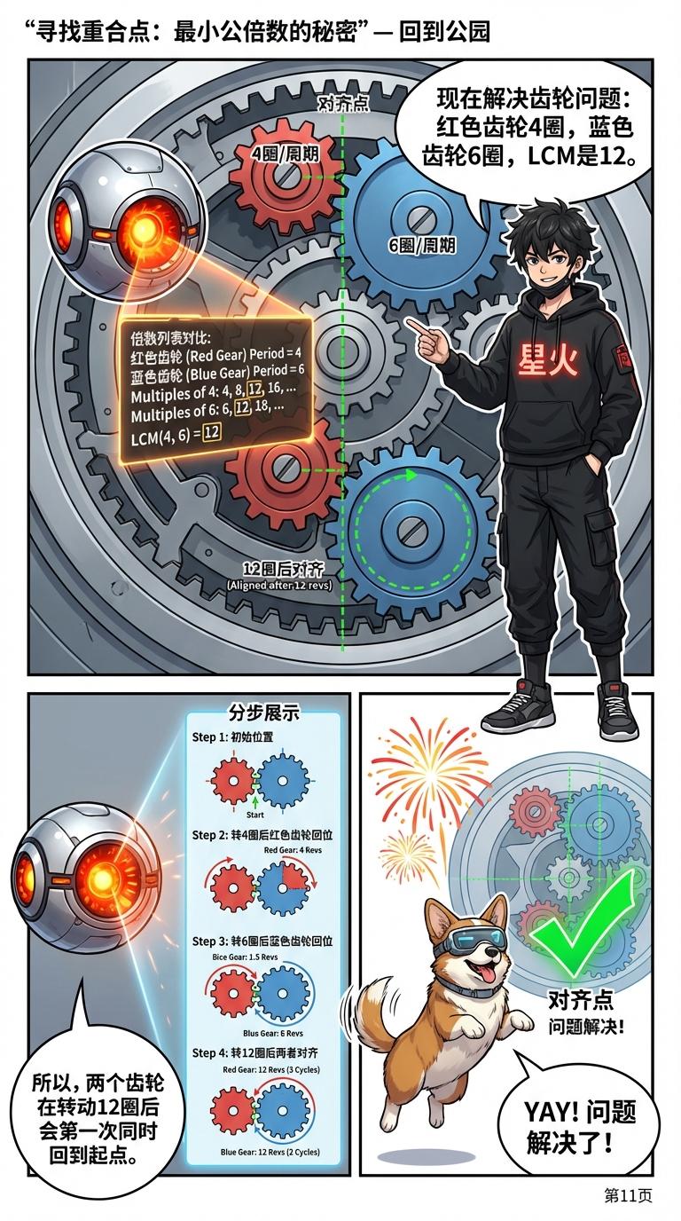 最小公倍数(LCM)详解：计算方法、练习题与漫画教学 - 第 11 页