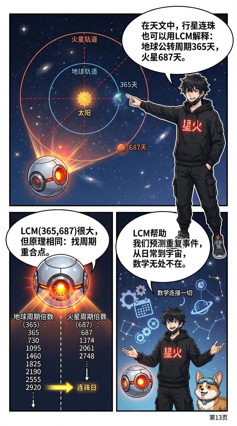 最小公倍数(LCM)详解：计算方法、练习题与漫画教学 - 第 13 页